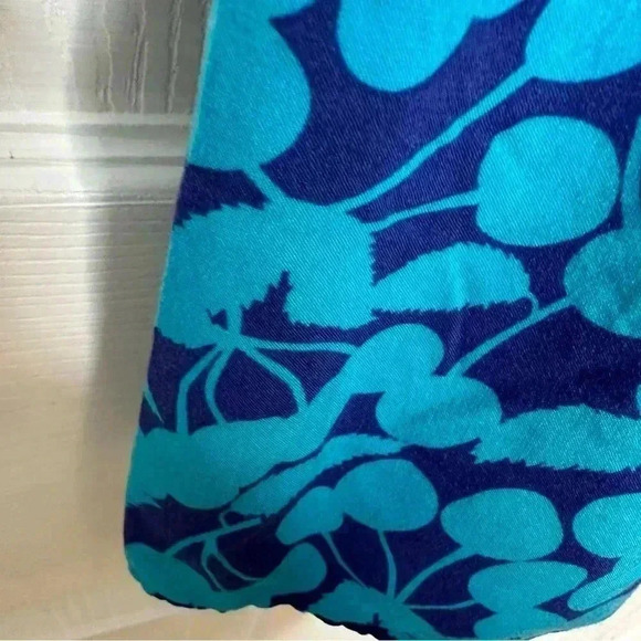 George Midi Dress Tie  Waist Blue Floral Size Medium - Picture 12 of 16